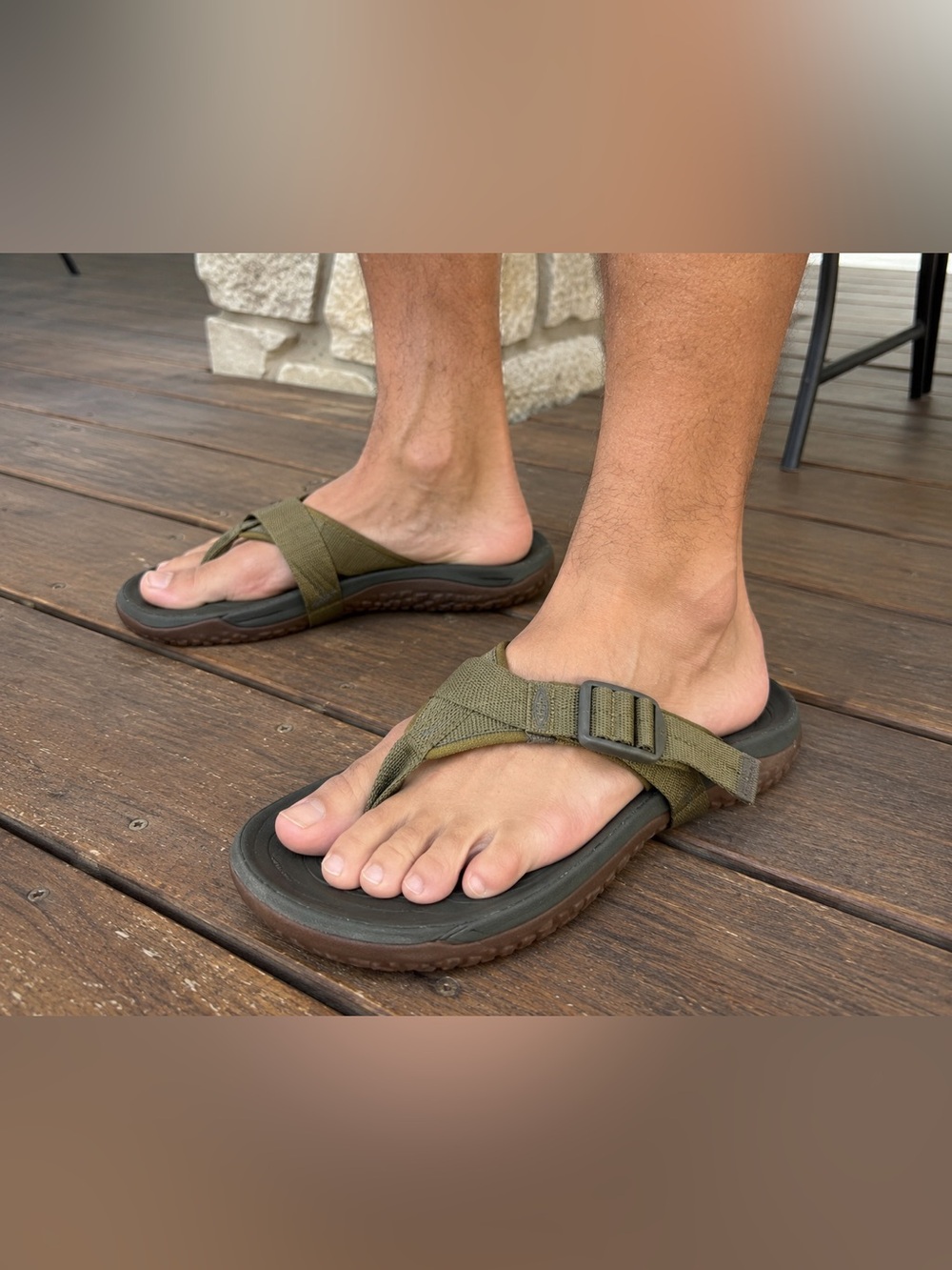 KEEN Olive Green Sport Flip Flop Sandals Men’s Size 11 Outdoor Comfort